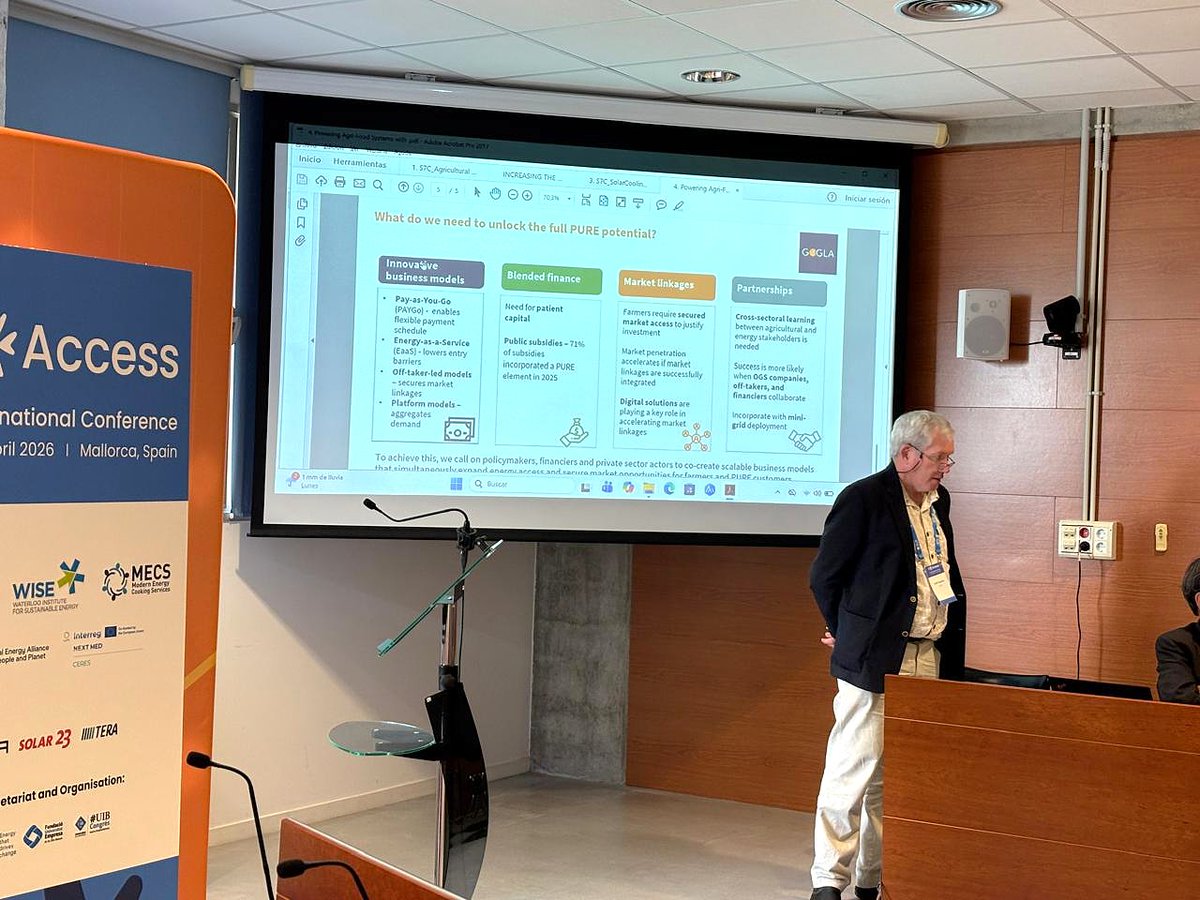 Geoff Stapleton shared insights on capacity building across Pacific Island nations at S-Access Mallorca.

Through SEIAPI—founded by him in 2010—his work continues to strengthen local capabilities and advance resilient energy systems.
