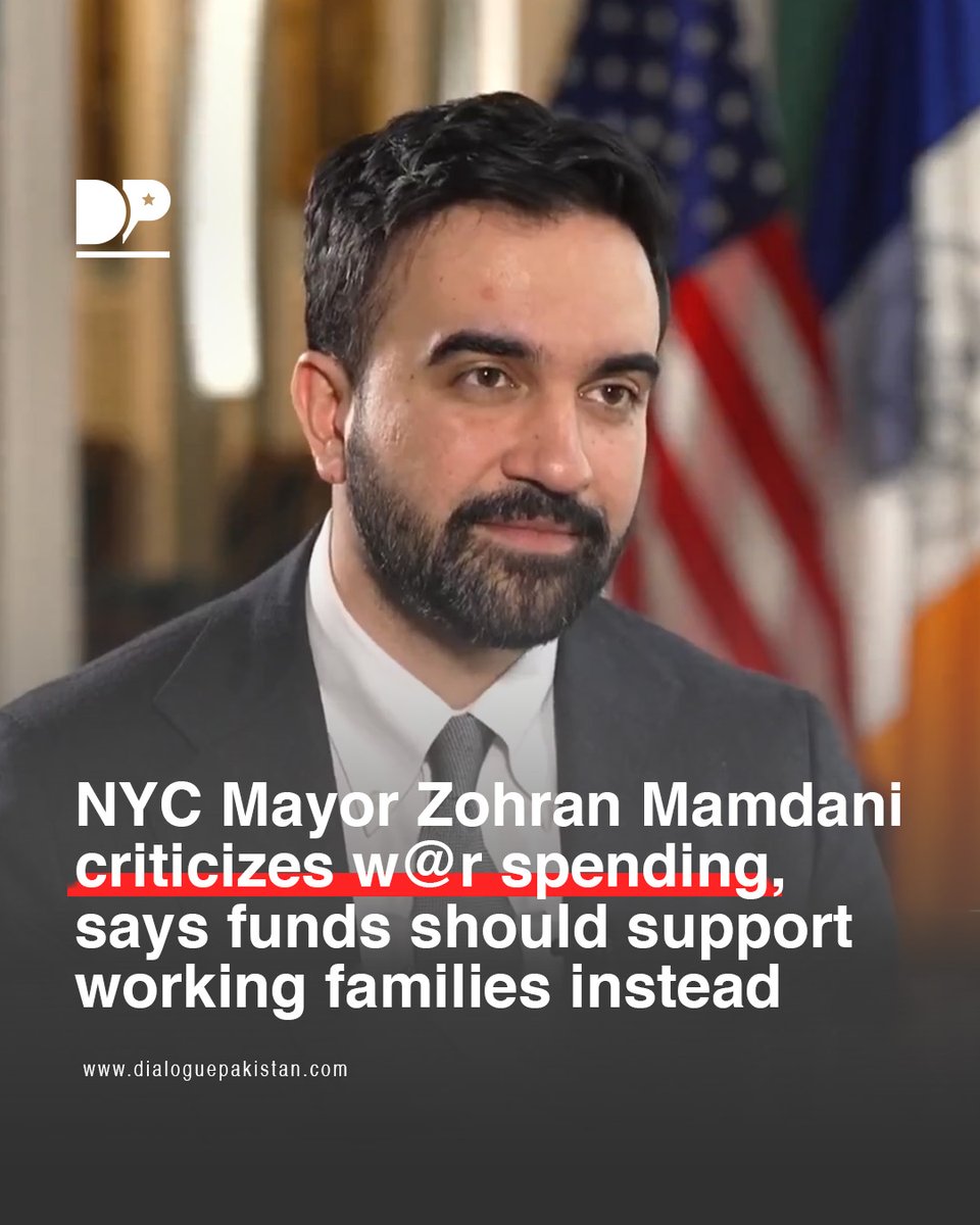 DialoguePak's tweet image. Zohran Mamdani has voiced strong opposition to military escalation with Iran, arguing that billions spent on w@r could be redirected toward healthcare, housing, and education for Americans.

#DialoguePakistan #ZohranMamdani #Americans #geopolitics #donaldtrump #conflictersolution