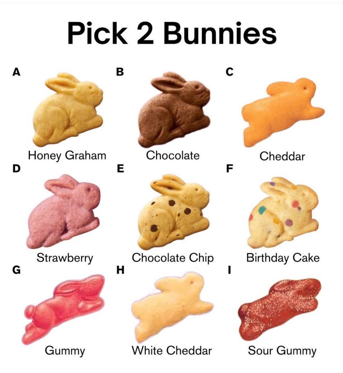 foodworldzone's tweet image. Pick 2 Bunnies