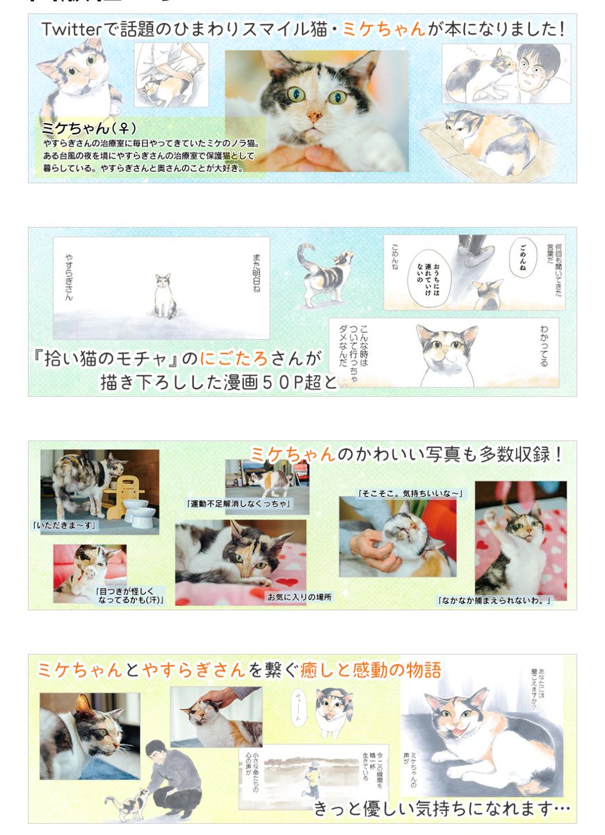 書籍新刊『続ミケちゃんとやすらぎさん』
amzn.asia/d/doxnFVc
2021年発売『ミケちゃんとやすらぎさん』
amzn.to/3hAPkHf
プレゼントにも最適かと思います。是非よろしくお願い致します。