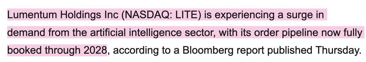 aleabitoreddit's tweet image. We're now in the photonics supercycle. 

The trio from $COHR, $LITE, $AAOI in America are expected to perform well from a surge in demand. 

New Report: 

" Lumentum is experiencing a surge in demand from the artificial intelligence sector, with its order pipeline now fully