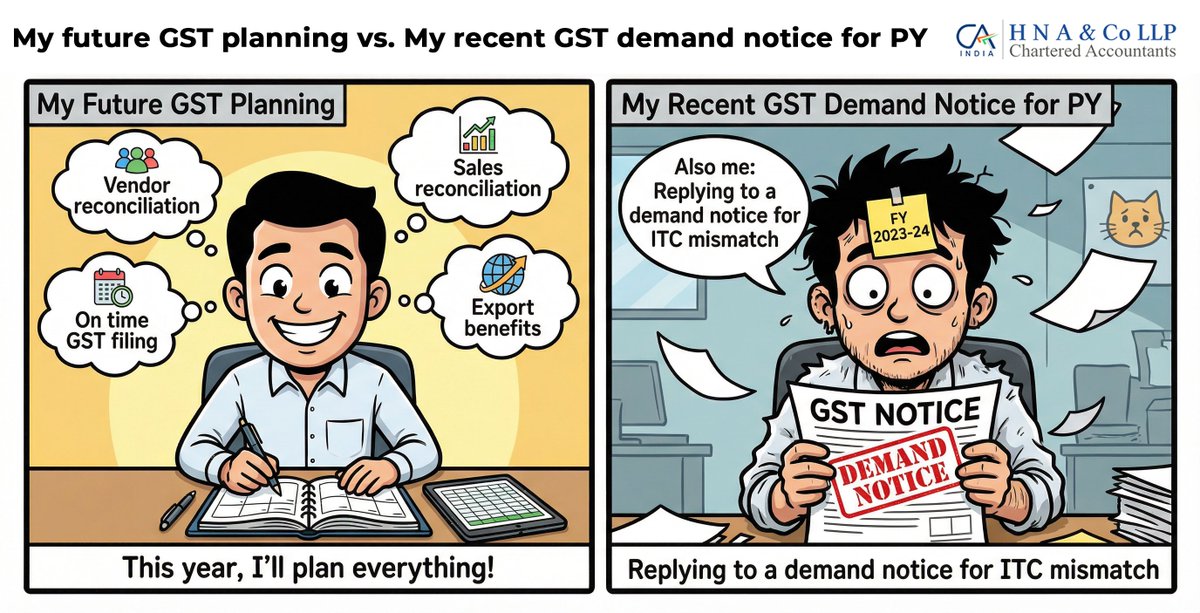 HNACOLLP's tweet photo. Future me: Fully planned.
Present me: Replying to notices. 😭🧾 #GSTLife #HNA #HNACoLLP #IDTwithHNA #GST #Custom #FTP #ITC #IDT https://t.co/ImfmySL8Ii