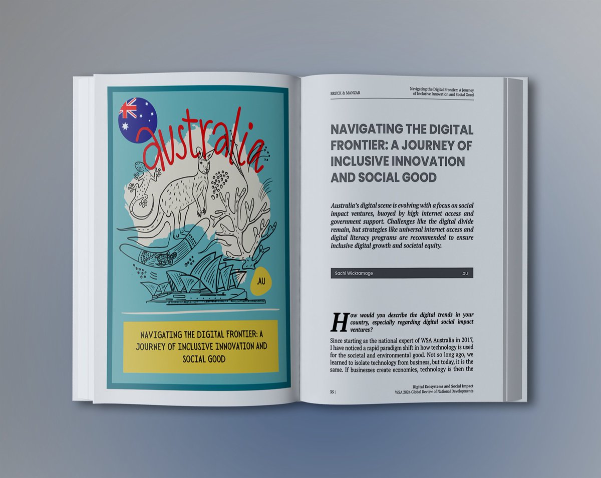 SachiWickramage's tweet photo. Proud to have authored the chapter representing Australia in the global #publication launched at WSA Congress in Patagonia, Chile🇨🇱

The future won't be shaped by the speed of #digitisation, but by the #intent, #care &amp; #equity with which we design it.

#UN #SDG #WSA #SocialImpact https://t.co/PNwpfLweJY