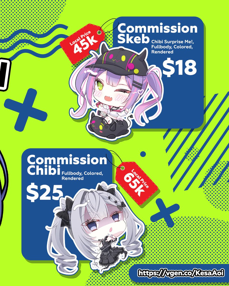 Reposting are really appreciate it 💙. 
Hello Nc to meet you all, I am opening commissions on Vgen here, if any of you are interested, you can check it out at the link below ૮₍ ˶ᵔ ᵕ ᵔ˶ ₎ა. 
You can chat me on my discord kesaaoi_ if have something to ask. #vgencommissions