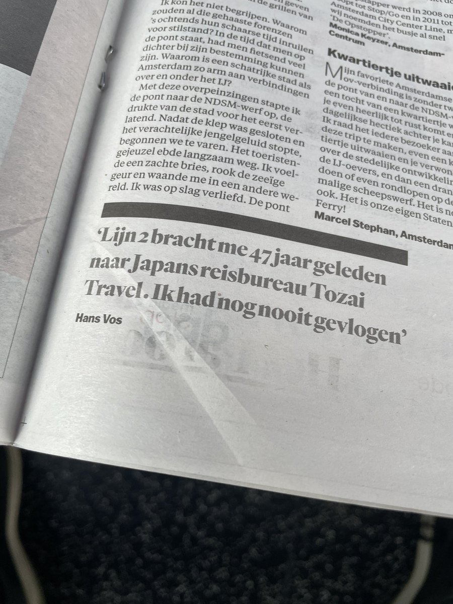 voshans's tweet image. Met tramlijn 2 helemaal naar #Osaka in #Japan….

Uit Het Parool (#Amsterdam) 
#openbaarvervoer #ov #tram