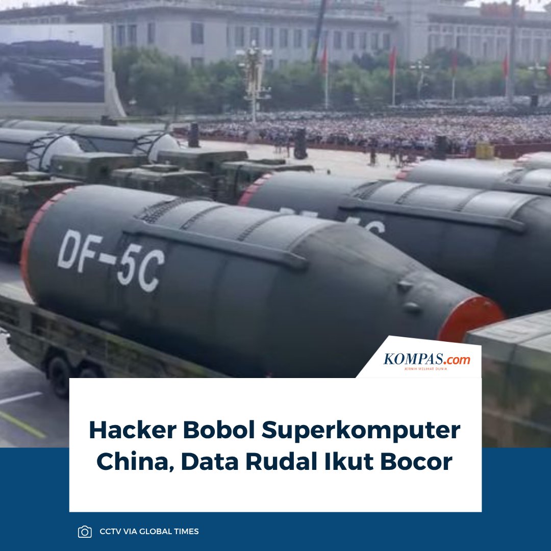 kompascom's tweet image. Seorang peretas (hacker) mengklaim berhasil membobol superkomputer milik pemerintah China dan mencuri data sangat rahasia, termasuk dokumen pertahanan, skema rudal, serta rancangan simulasi militer.

👉🏻Baca selengkapnya tekno.kompas.com/read/2026/04/1…

~AM #Hacker #Rudal #China