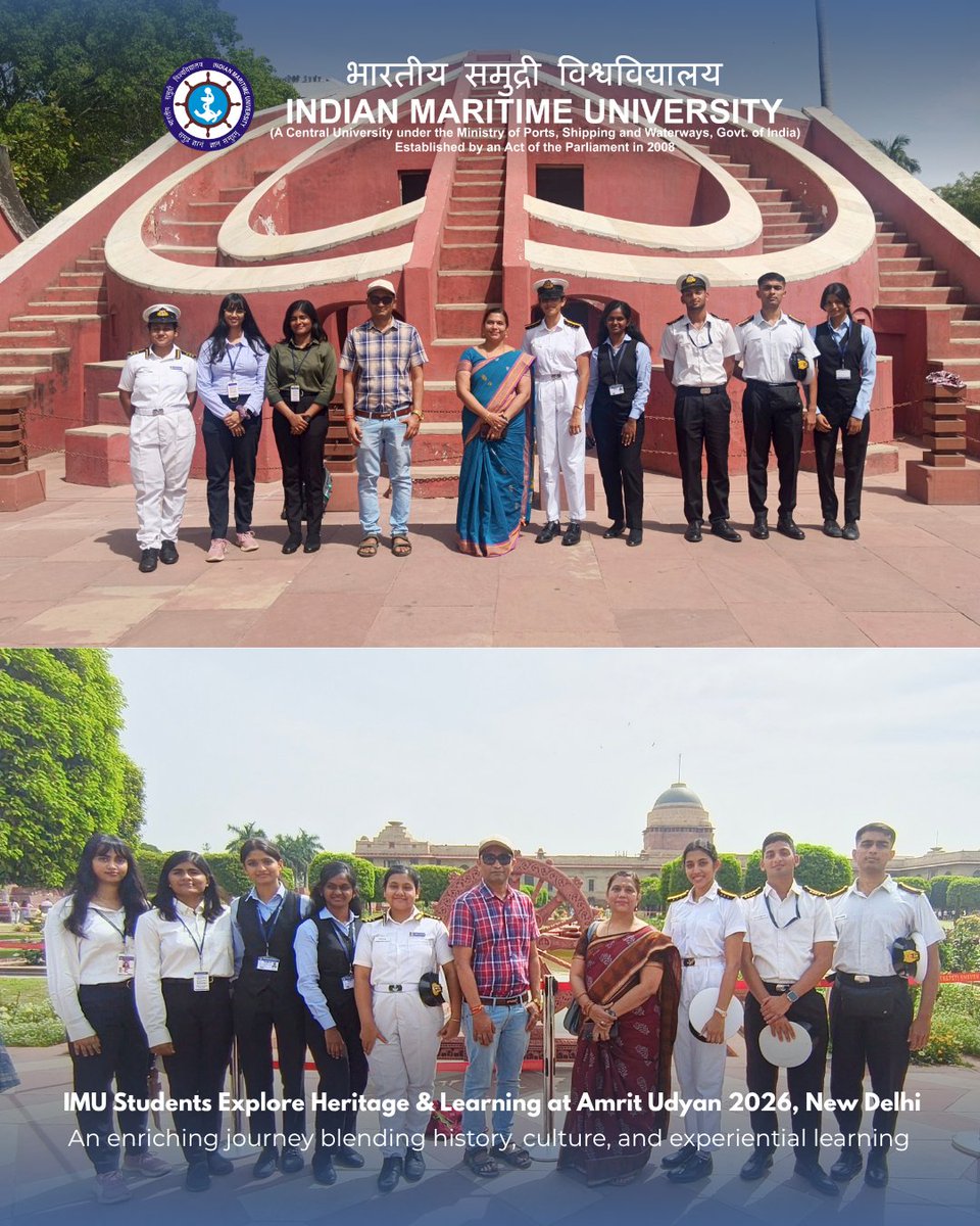IMU_HQ's tweet photo. IMU students visit Amrit Udyan & key landmarks in New Delhi ⚓🌿
Exploring heritage at India Gate, Red Fort & more 🇮🇳
A journey of learning beyond classrooms by Indian Maritime University
#IMU #IndianMaritimeUniversity #EducationalVisit https://t.co/hpVSTwaB6b