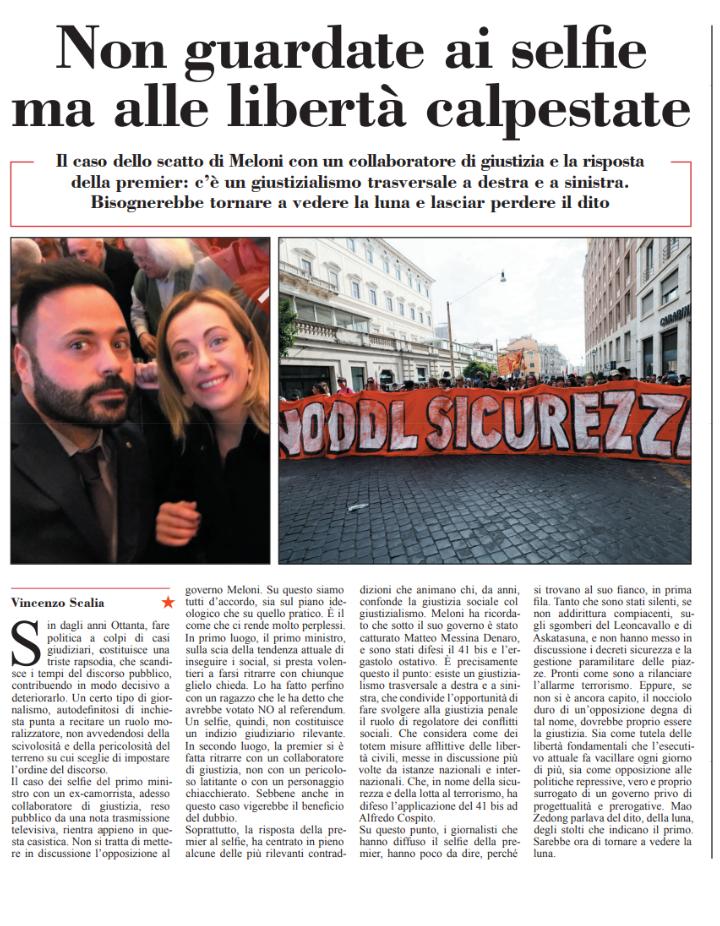 Mio articolo su L' Unità di oggi