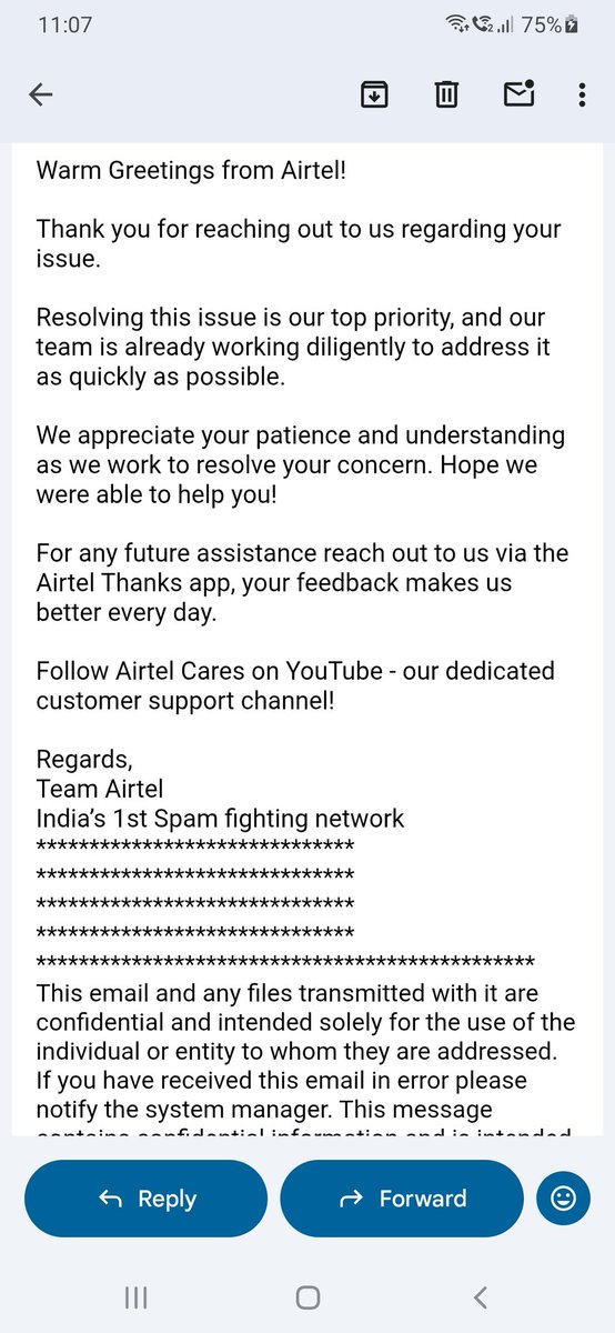 dpchoreographer's tweet photo. Day 5 and @Airtel_Presence is just sending automated bot replies! (Req: 11027946355).I’ve received the SAME template twice while Wi-Fi is still https://t.co/wjTWZo72RX classes are stalled. Is anyone actually working there? @DoT_India @TRAI @ConsumerCourtIN https://t.co/UyE2DUeG6h