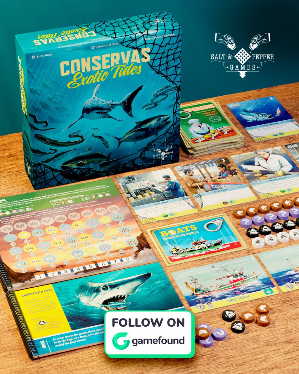 First look at Exotic Tides, the upcoming expansion for Conservas.  

Follow the campaign to stay in the loop—and if you like what you see, share it around. 🌊🐟  gamefound.com/es/projects/sa…