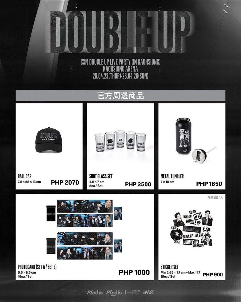 cartbyhoon's tweet photo. 💫 wts lfb ph go #hooncartGO

CxM [DOUBLE UP] LIVE PARTY OFFICIAL MD IN KAOHSIUNG PASABUY

all-in + lsf
handcarry to ph
eta: Apr 28
limited slots ‼️

doo &amp; dop: April 24

dm / reply to order ! https://t.co/hGOzZGmafm