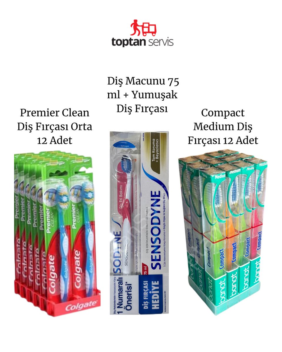 Colgate Premier Clean Diş Fırçası Orta 12 Adet
Sensodyne Tam Koruma Diş Macunu 75 ml + Yumuşak Diş Fırçası Hediyeli
Banat Compact Medium Diş Fırçası 12 Adet