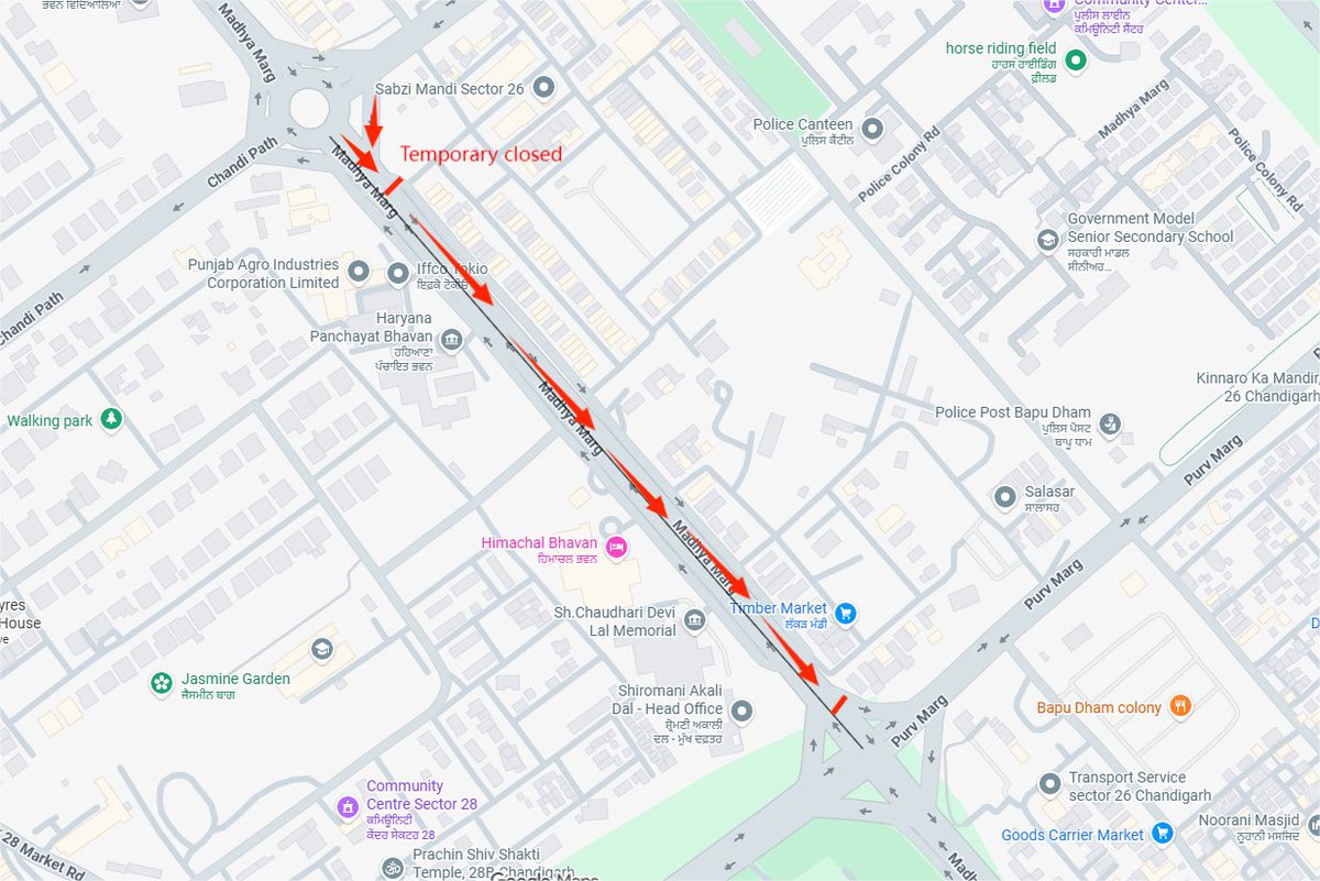 trafficchd's tweet image. #TrafficAdvisory #TrafficAlert :-
The general public is being #informed that the recarpeting work on the Dividing road Sector-26/28 (Sec-26 side) on Madhya Marg, Chandigarh is underway, and the road will remain temporarily closed till completion of the work.