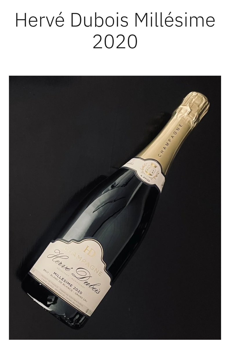 Aktiepappa's tweet image. Vi ger sparsamt med köprekommendationer men idag händer det. Systembolaget släpper en ny årgång av en av våra favoritchampagner. Köprek deluxe! 
Herve Dubois 2020 (Inte släkt med Svollo tydligen). 🍾  #Champagne