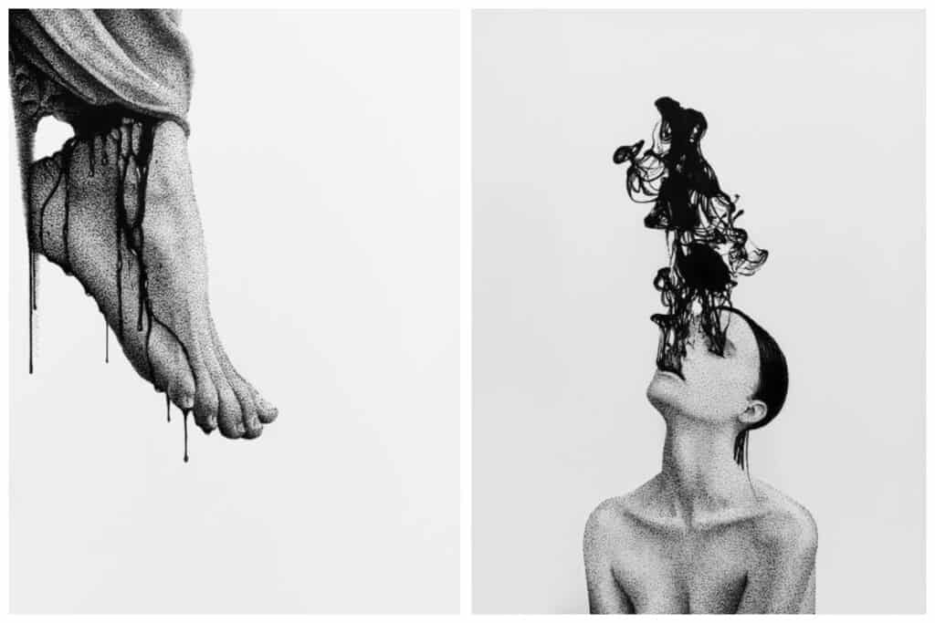 CreativeMuch23's tweet photo. Can you believe these drawings were created using thousands of tiny dots?

Created by Ukrainian artist, Rostislaw Tsarenko

#CreativeMuch #Creativity https://t.co/CcKWEfG8Kk