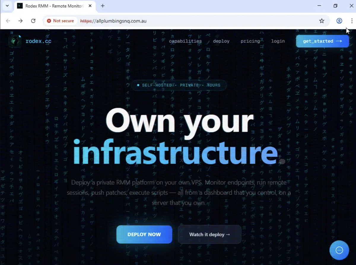 0xBurgers's tweet photo. With the noose tightening on a lot of the RMM trials, over the past month, we’ve seen a clear uptick in fake RMM deployments. 

Some have been Telegram bots; others have been custom RATs that deploy follow-on tooling.
At the end of the day… RMMs are just glorified RATs 😆 https://t.co/9LHtbXHxXf