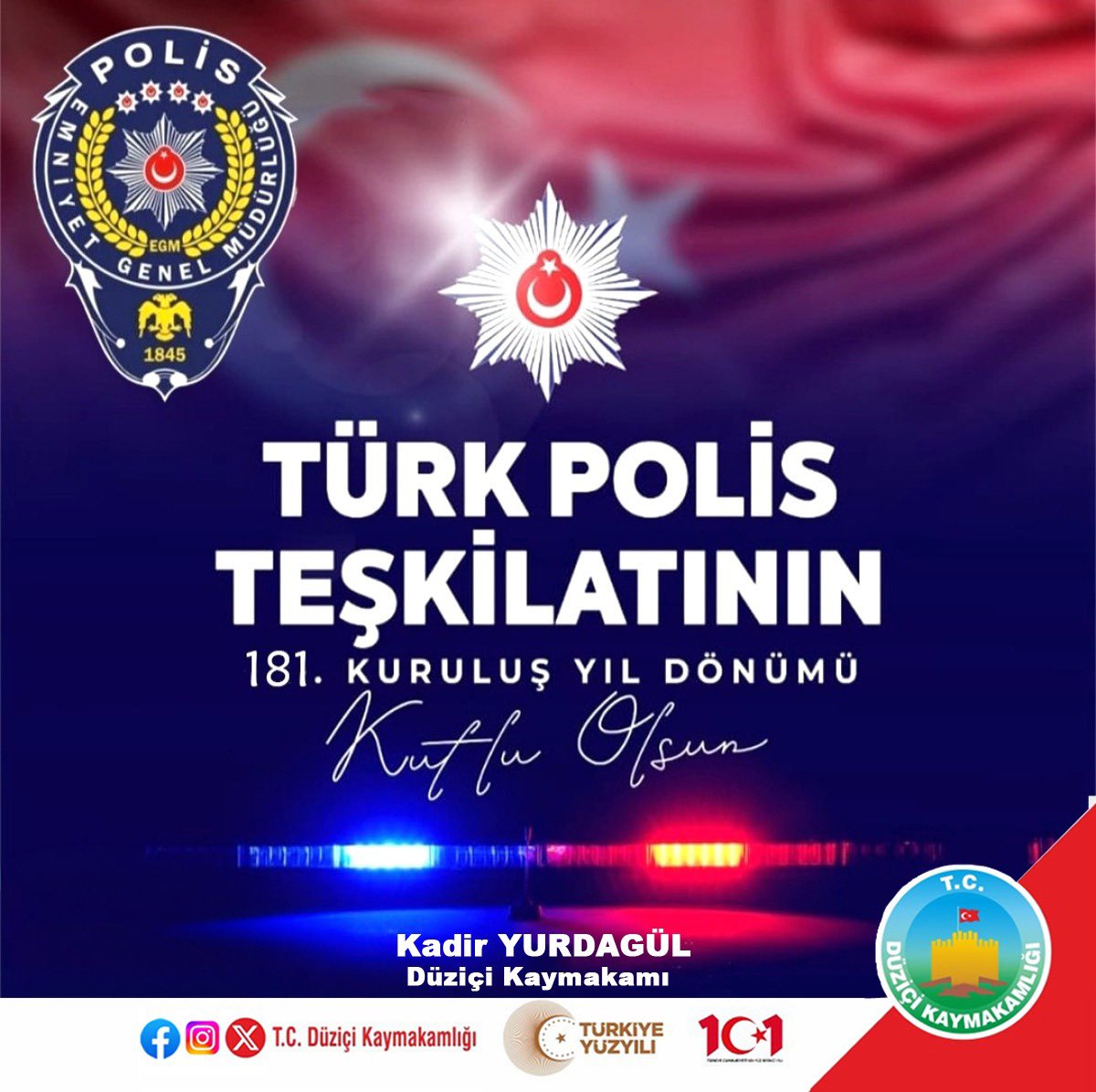 Türk Polis Teşkilatının 181. Kuruluş Yıl Dönümü Kutlu Olsun.
<a href="/Kadirkdryrdgl/">Kadir Yurdagül</a>