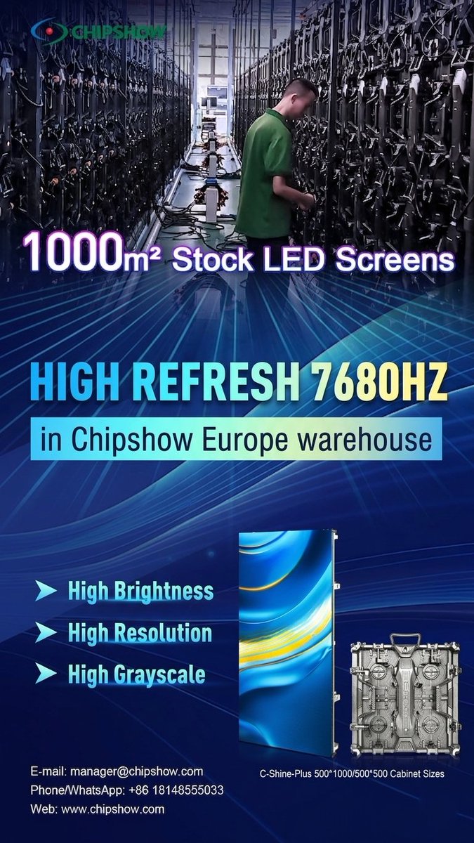 chipshowledsign's tweet image. ⚡ Stock in Europe. Ready to Ship.

C-Shine Plus LED Display

✔ 1000㎡ available now
✔ 7680Hz ultra-high refresh
✔ Bright, sharp, and smooth visuals
✔ Flexible sizes for any stage
🚀 Faster delivery = faster project execution.
#LEDscreen #StageLED #RentalLED #EuropeWarehouse