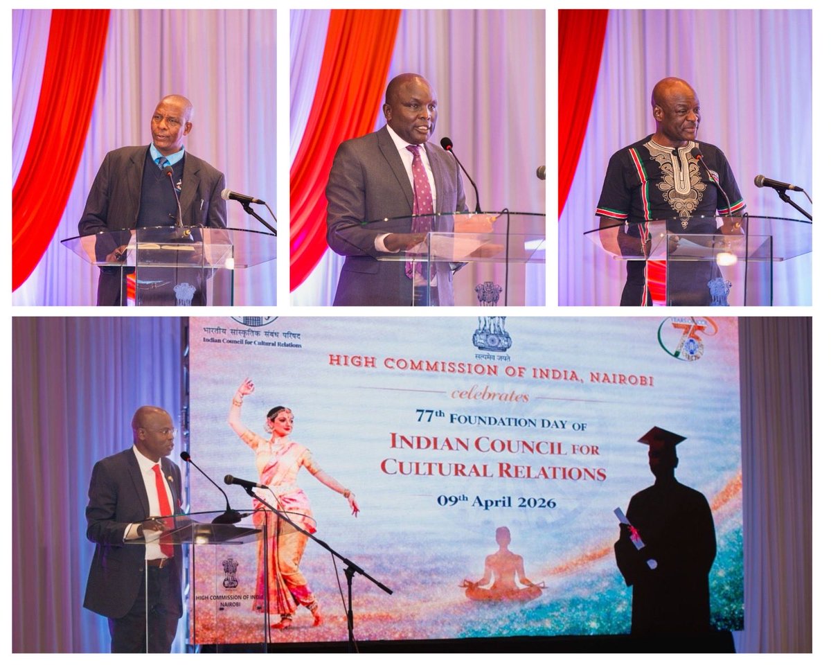 IndiainKenya's tweet photo. Celebrating 77 years of Indian Council for Cultural Relations! 🇮🇳🤝🇰🇪

The High Commission of India marked #ICCRDay2026 with vibrant cultural performances, inspiring alumni voices, and strong India–Kenya people-to-people ties. Hon’ble Justice Aleem Visram, Judge of the High Court, graced the occasion as Chief Guest, representing Hon’ble Chief Justice of Kenya Hon. Justice Martha Koome, who visited India under ICCR’s Distinguished Visitors Programme. 

From dance and dialogue to shared learning, ICCR continues to build bridges across cultures.

@MEAIndia @iccr_hq @IndianDiplomacy @CJMarthaKoome @THE_SCOK @Bharatwallahs