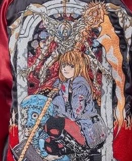 『P.N UNDERGROUNDxDEATH NOTE』弥海砂スカジャン 🖤🩸 P.N UNDERGROUND × DEATH NOTE ミサ スカジャン 愛してる、ライト