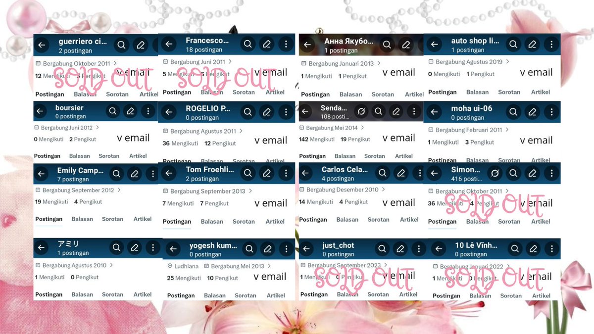 swpellss's tweet photo. @Lucari00n juaaaal ka caa

‘⅋── price kosongan &amp; inact :

꒰ ⁠♡ v-email tahun lama : 15k
꒰ ⁠♡ v-email tahun pendek 09 : 18k

𐙚 take ke wa : ☎️ https://t.co/Uj2nxqSw4L https://t.co/2cZ9tErrWm