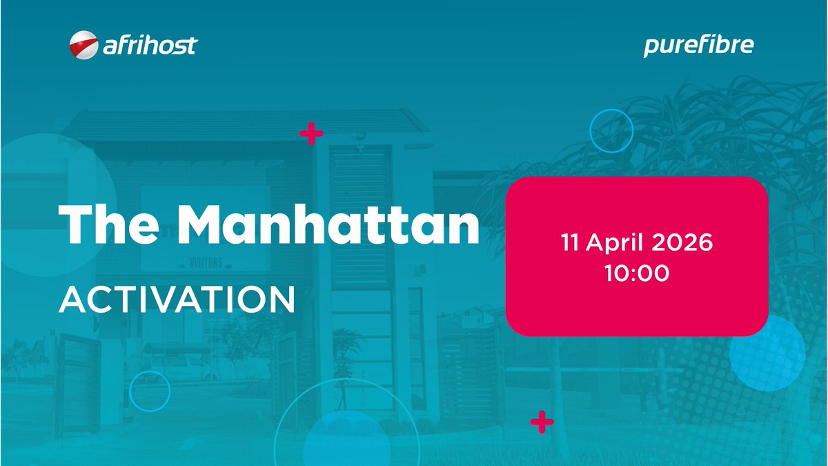 Afrihost's tweet photo. The Manhattan @ Amberfield City, Centurion, weโre coming to you! ๐
Weโll be at your estate, ready to help with all things fibre.
โ Need help? Pop by
โ Got questions? Letโs chat
โ Games & prizes ๐ฏ๐ฌ
If youโre a resident, come through!
#PureFibre #GetSorted https://t.co/nE88xPvxVD