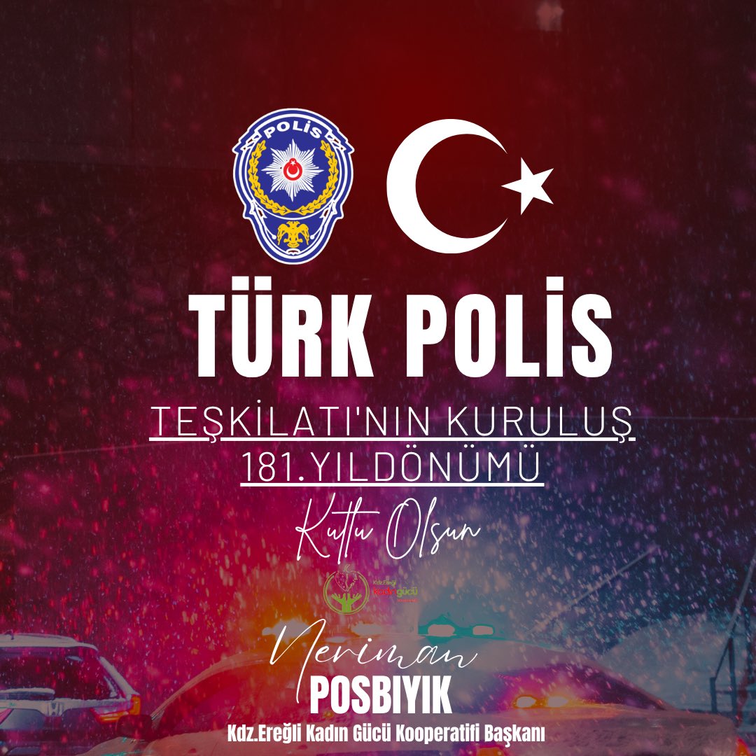 nerimanpsbyk's tweet photo. 🚓🇹🇷

Türk Polis Teşkilatı’nın 181. kuruluş yıl dönümünü gurur ve minnetle kutluyoruz.

Huzurumuz ve güvenliğimiz için fedakârca görev yapan tüm emniyet mensuplarımıza teşekkür ediyoruz.

Şehitlerimizi rahmetle, gazilerimizi saygıyla anıyoruz.
İyi ki varsınız 👮‍♂️💙

#TürkPolisi https://t.co/pidgp0FS7O