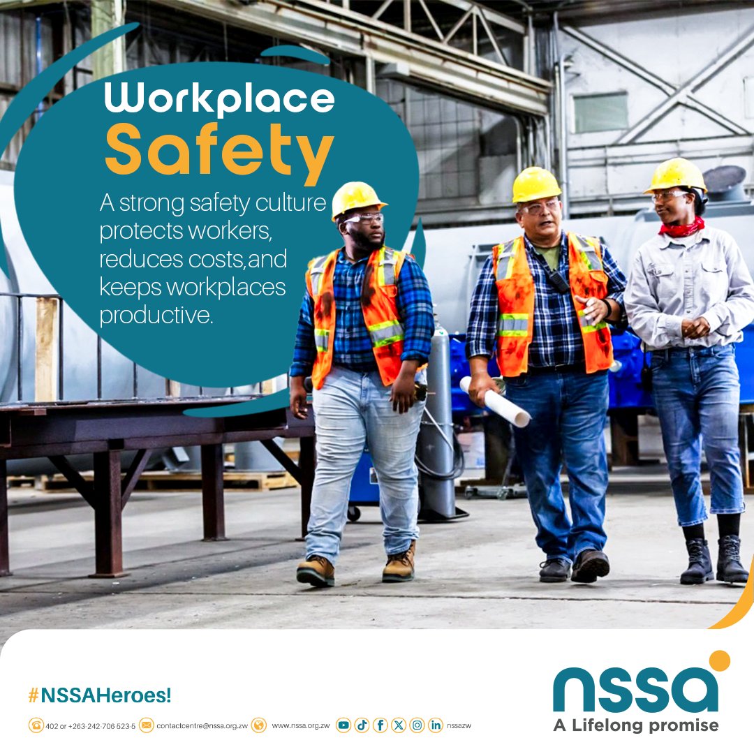 nssazw's tweet image. Preventing workplace accidents requires vigilance and cooperation.
Employers should conduct regular safety inspections while employees should report hazards early to prevent injuries.
Prevention is always better than cure.
#SafetyCulture #OSH #WorkplaceSafety