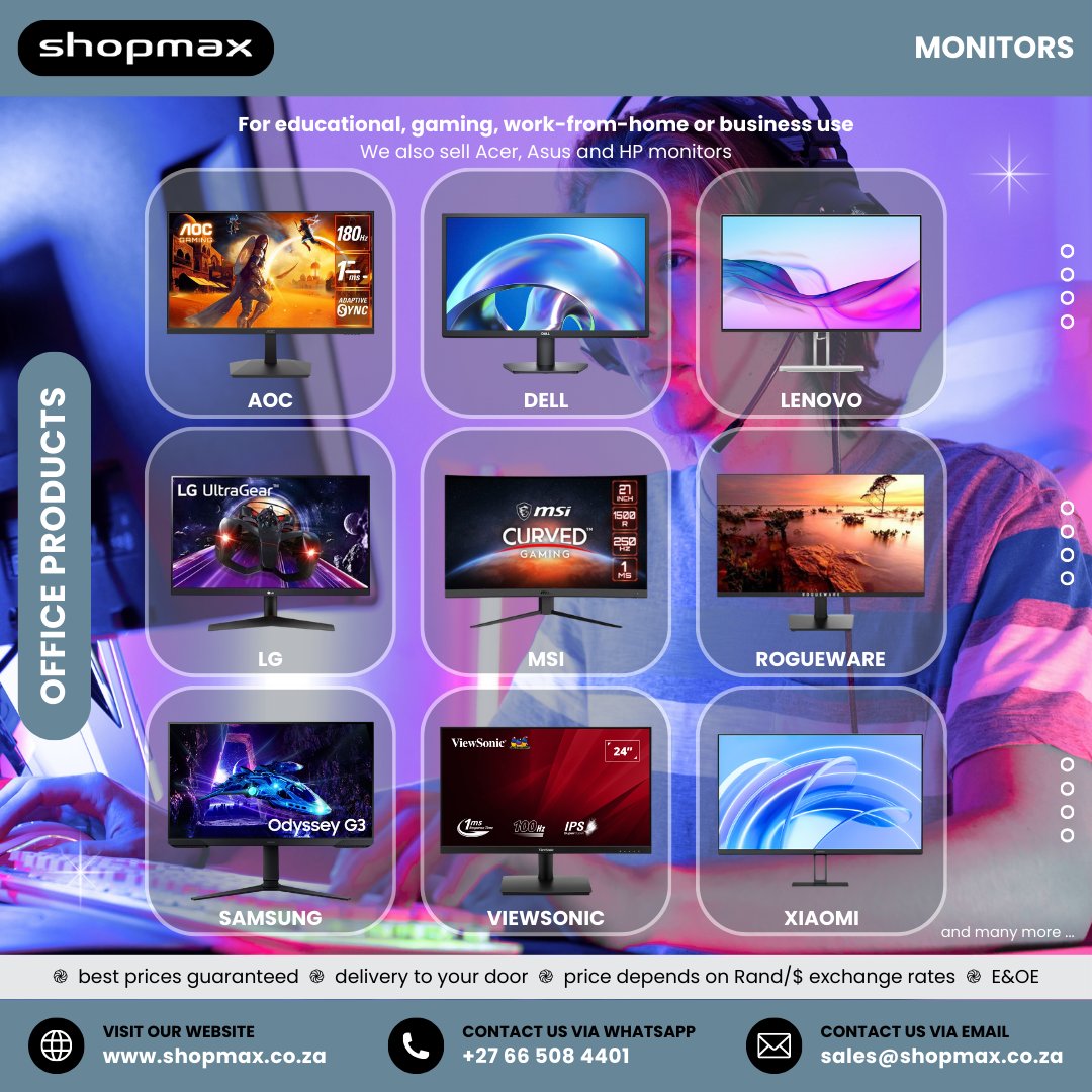 SHOPMAX6's tweet image. 🖥️ Upgrade your monitor
✔️ Better clarity
✔️ Better performance
👉 Request a quote:
shopmax.co.za/request_produc…
#Monitors #TechUpgrade #Shopmax