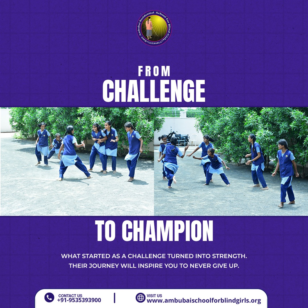 ambubaischool's tweet image. Every step forward is proof that challenges can’t stop a determined heart.
#ambubaischoolforblindgirls #ChallengeToChampion #StrengthInEveryStep #MotivationInspiration #Unstoppable #BelieveAndAchieve #RiseAbove #championmindset #neverlosehope #journeyofstrength