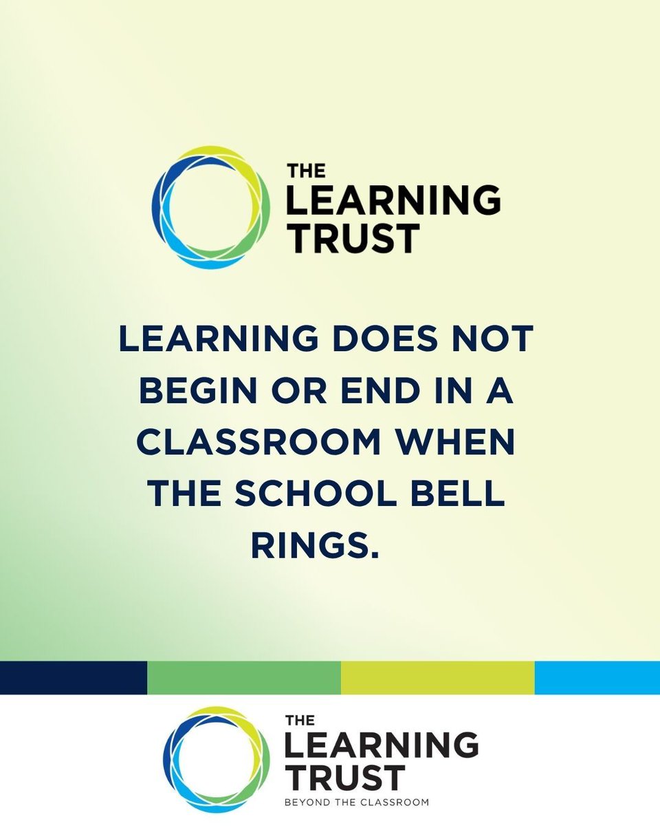 theLearningT's tweet image. Learning does not begin and end in a classroom when the school bell rings. 

#TheLearningTrust #BeyondTheClassroom #AfterSchool