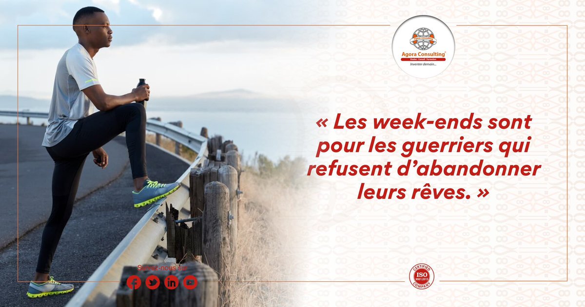 #FridayMotivation | L’endurance fait la différence.| Dans la conduite des projets, une réalité s’impose : la réussite ne se joue pas uniquement dans les moments visibles… mais aussi dans les efforts discrets, constants, parfois exigeants.

Chez #AgoraConsulting, nous savons que