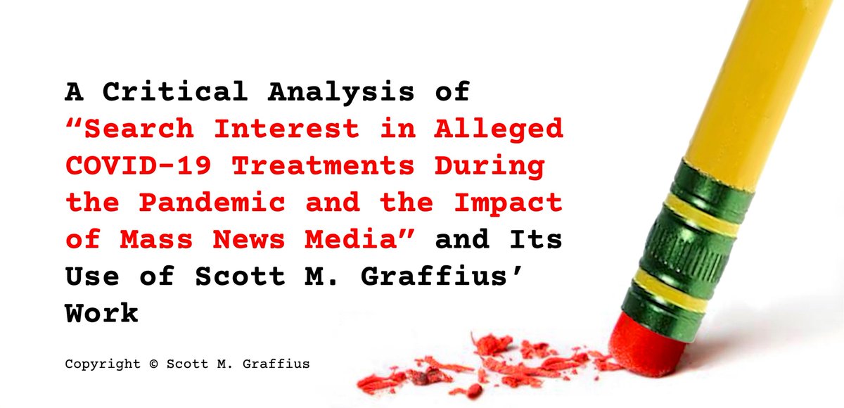 ScottGraffius's tweet image. A critical analysis of "Search Interest in Alleged COVID-19 Treatments During the Pandemic and the Impact of Mass News Media" scientific paper and its use of Scott M. Graffius' work

scottgraffius.com/blog/files/cri…

#SocialMediaResearch #CriticalAnalysis #Harvard #NIH #USNA