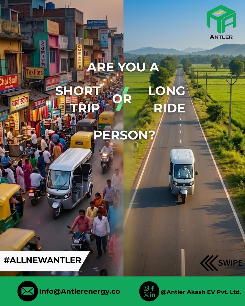 AntlerAkashEV's tweet photo. From crowded streets to open roads, your journey never stops.
And neither should your battery.

Antler powers every kilometer with reliability you can trust.

#AllNewAntler #PowerEveryRide #ElectricVehicles #EVIndia #BatteryThatLasts https://t.co/XuFNkldLeb