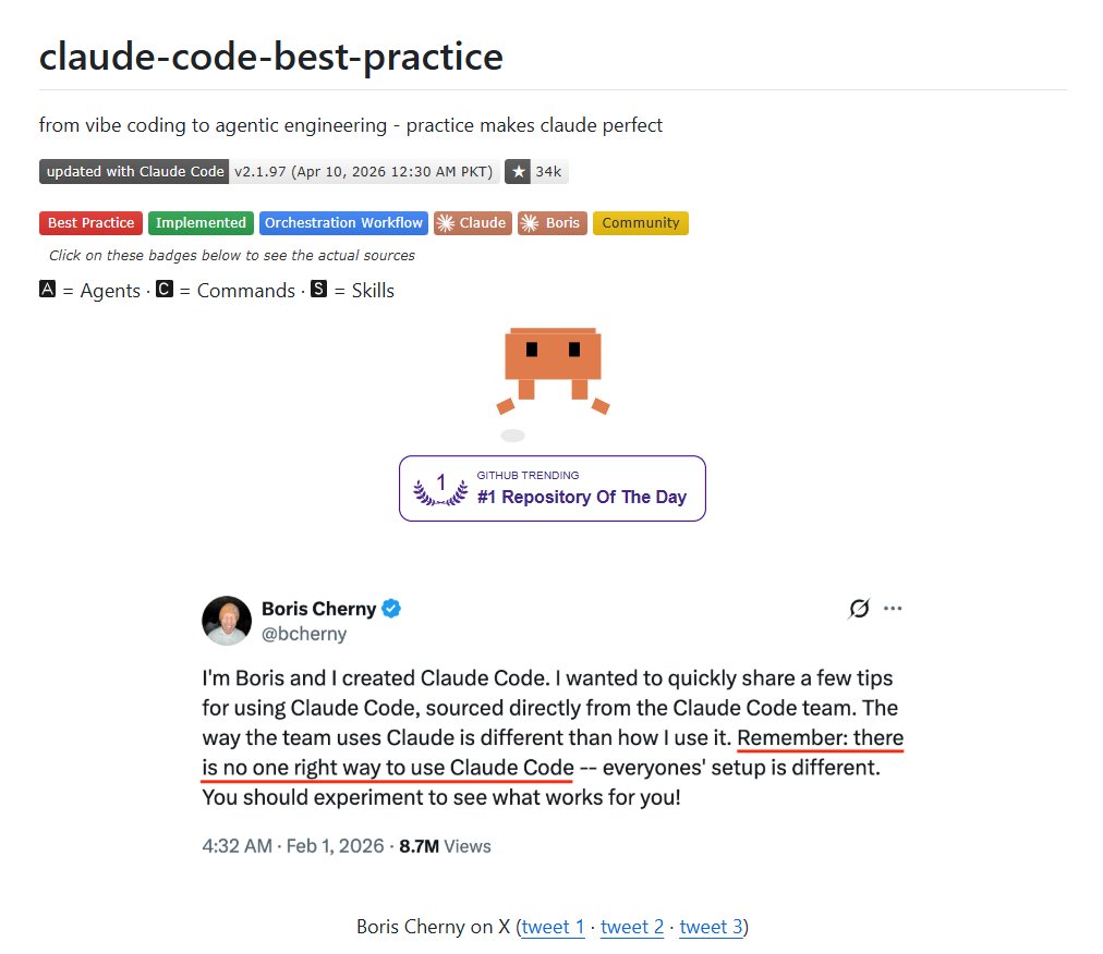sitinme's tweet image. 现在很多人在用Claude Code ，但大部分人其实只用到了它很小一部分能力。

GitHub 上有人专门做了一个项目，把 Claude Code 怎么用、怎么配置、怎么选工作流，全部整理成了一份系统化的指南，叫 claude-code-best-practice，

目前已经 3.2 万 Star 了，连 Claude Code 的创造者都在推特上多次引用。