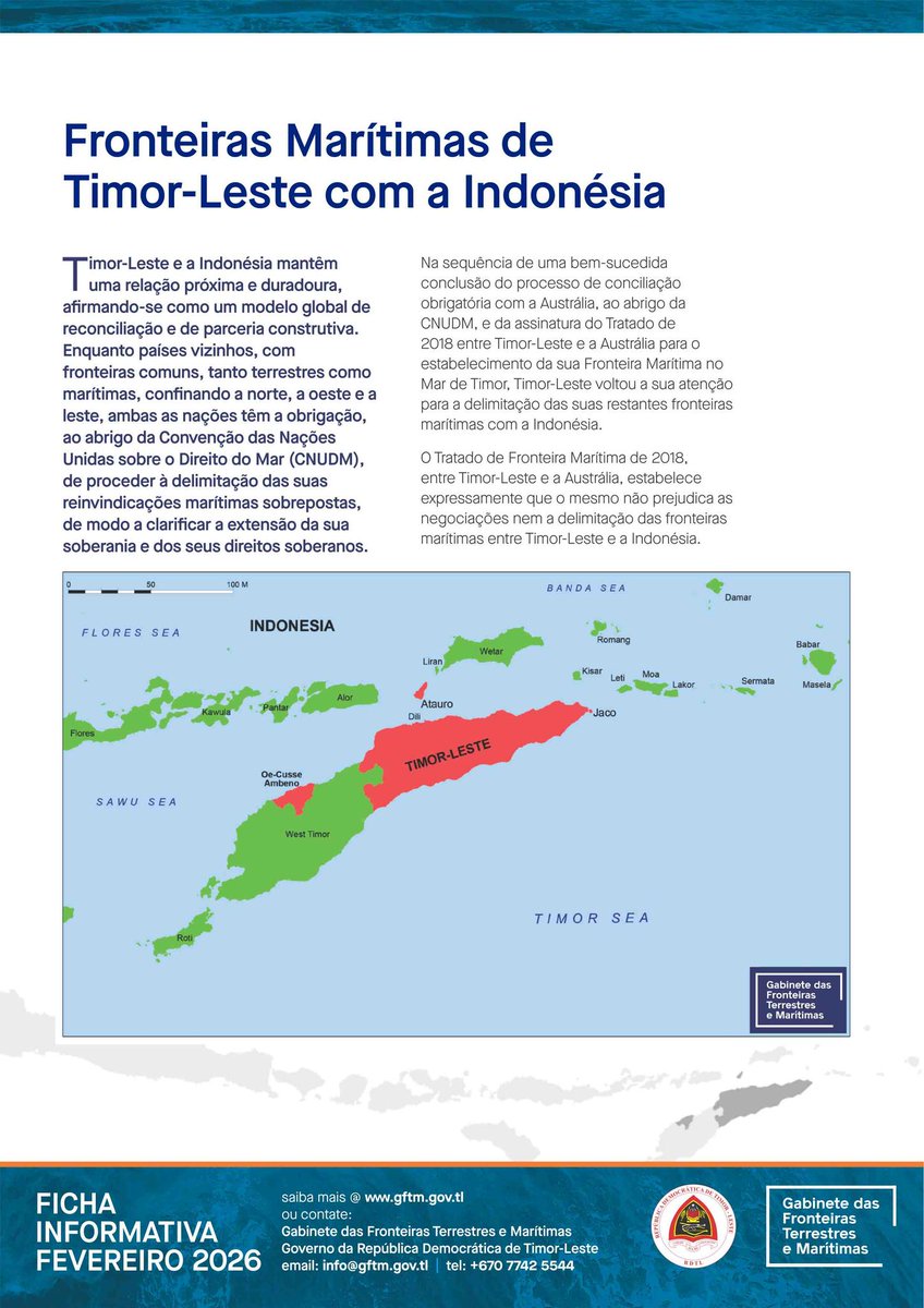 TimorMBO's tweet photo. The updated Fact Sheet on 🇹🇱 Maritime Boundaries with 🇮🇩 is now available on LMBO's website. Formal maritime boundary negotiations between #TimorLeste and #Indonesia are ongoing.
Eng: https://t.co/hxLpvNIdLl 
PT: https://t.co/v4r1JAUsX0 
TT: https://t.co/0uzkR3FzI1 https://t.co/Am2XqW49HY
