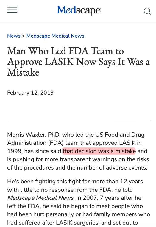 ze_rusty's tweet image. Ask a LASIK surgeon if they got LASIK

then ask WHY NOT.

That's the tweet.