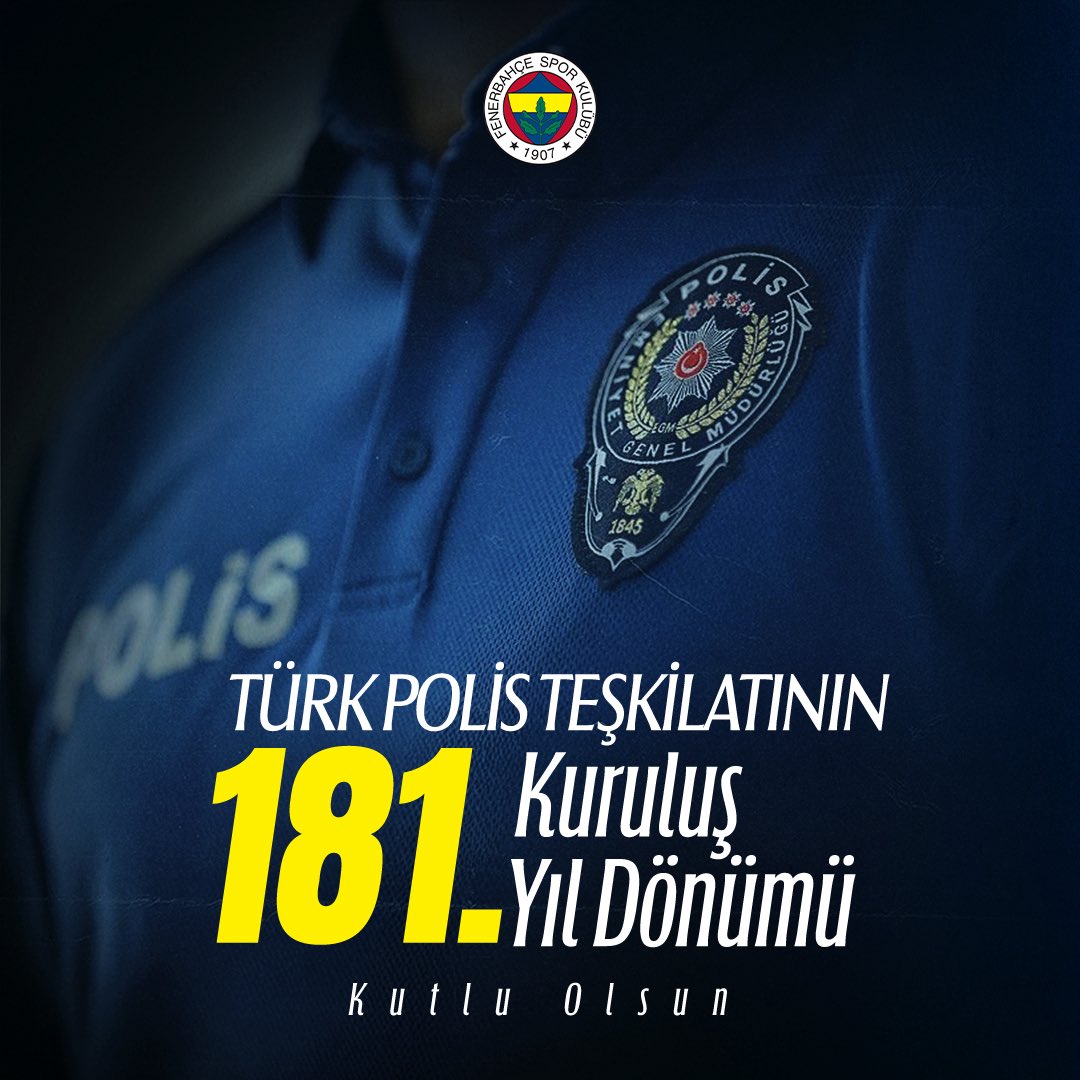 🇹🇷 Türk Polis Teşkilatı’nın 181. kuruluş yıl dönümü kutlu olsun.

Gece gündüz demeden milletimizin huzuru için görev yapan tüm emniyet mensuplarımıza teşekkür ediyor; vatan uğruna canlarını feda eden aziz şehitlerimizi rahmetle, kahraman gazilerimizi minnet ve saygıyla anıyoruz.