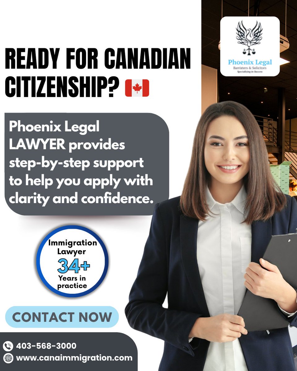 Phoenix__Legal's tweet photo. Ready to make it official? 🇨🇦
With 34+ years, Phoenix Legal guides your citizenship journey—step by step. ⚖️

Clear process. Confident results.
🌐 https://t.co/jdt2NjwkWl

#CanadianCitizenship #ImmigrationLawyer #PhoenixLegal #CanadaBound #LegalExpertise #NewBeginnings https://t.co/bO3xXs7Ogs