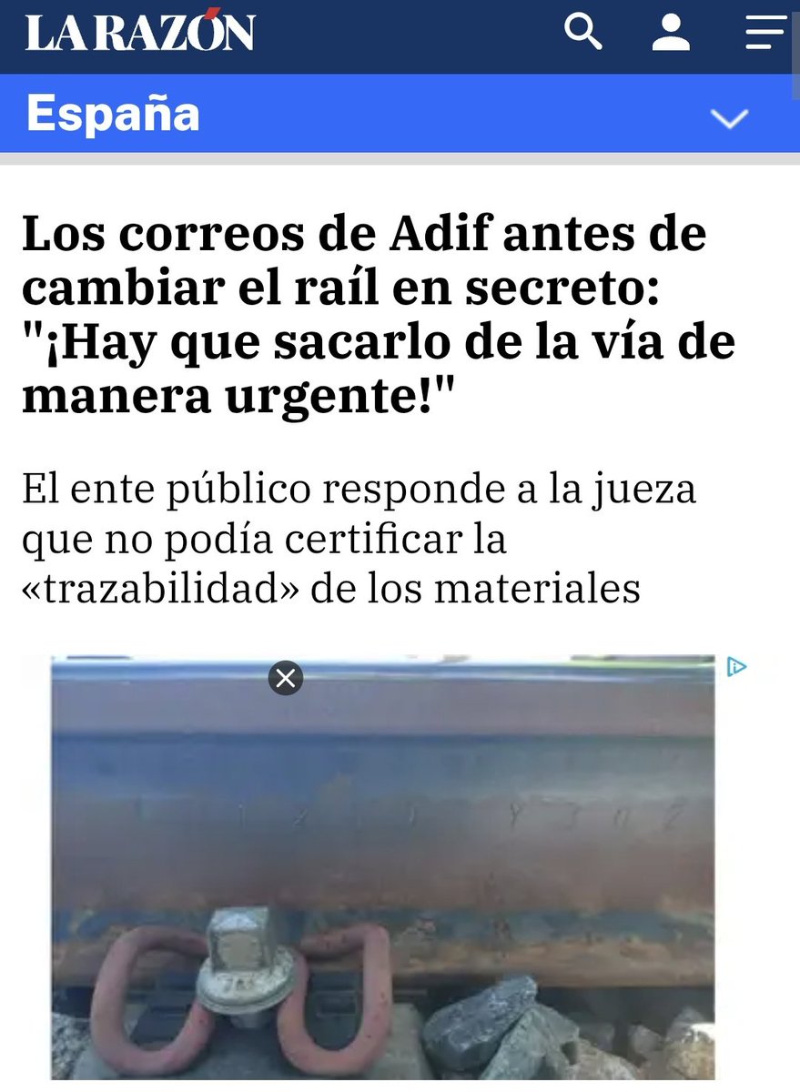 LA TRAGEDIA Y LA DESTRUCCIÓN DE PRUEBAS
DE GOBIERNO TRILERO A GOBIERNO ENSANGRENTADO 

😱😱 Los correos de Adif antes de cambiar el raíl en secreto: "¡Hay que sacarlo de la vía de manera urgente!".

Adif cambió sin autorización 36 metros de vía implicados en el accidente  porque