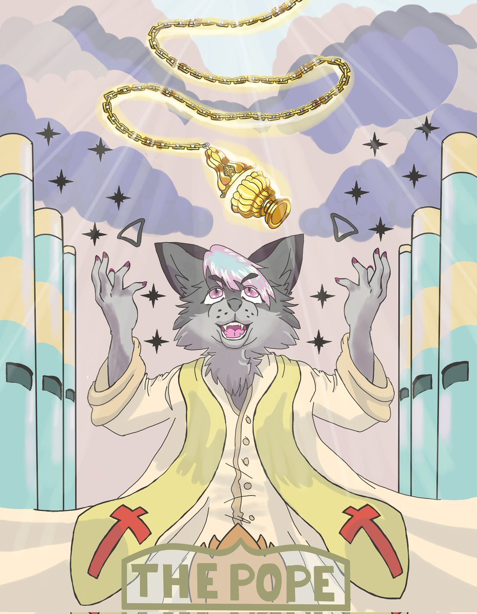 isaRODIcat's tweet photo. The pope or Hierophant? 🐾🐺

#furry #digital #wolf #fox #wolfox #fanart #tarot #sky #star #digitalart https://t.co/TAfYr0ohIf