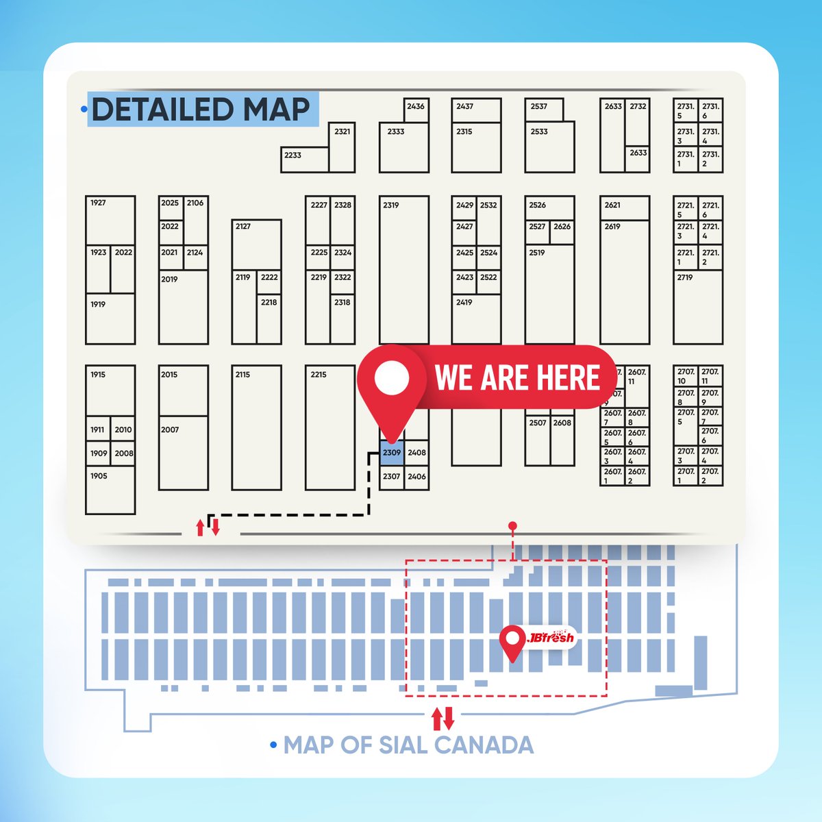 JBFreshBeverage's tweet photo. 🌎 JB'fresh  BOOTH MAP - Find Us at SIAL Canada 2026! 🔥

✨Visit JB'fresh and experience our latest beverage solutions, and discuss potential OEM/ODM collaboration opportunities with our team.

☎️WhatsApp: +84 97 308 54 99
#JBfresh #Delicious #FreshJuice #TopBrand https://t.co/XL4j3DNk29