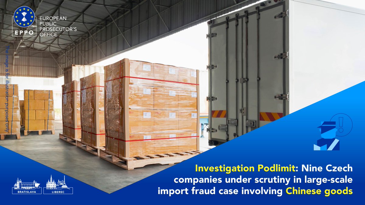 At the request of the EPPO in Bratislava 🇸🇰 and Liberec 🇨🇿, multiple searches were conducted today in Czechia and Slovakia, in a probe into suspected large-scale customs fraud and VAT evasion involving the imports of goods from China into the EU. 
More: eppo.europa.eu/en/media/news/…