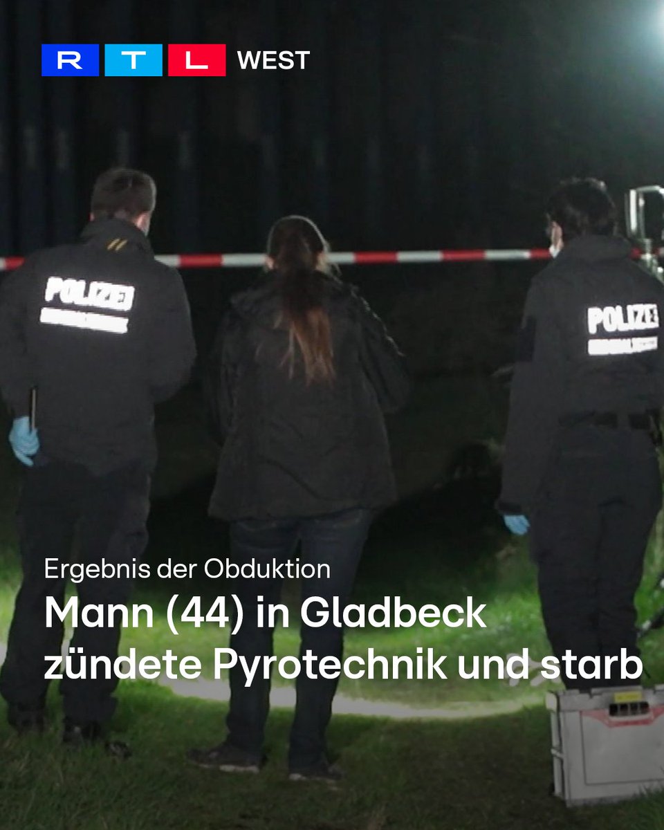 RTLWEST's tweet image. Nachdem in #Gladbeck ein 44-Jähriger nach einer mutmaßlichen #Explosion gestorben ist, liegt jetzt das Obduktionsergebnis vor. Demnach gehen die Ermittler von einem Unglücksfall beim Umgang mit #Pyrotechnik aus. Das teilten #Staatsanwaltschaft und #Polizei am Freitag (10.04.)