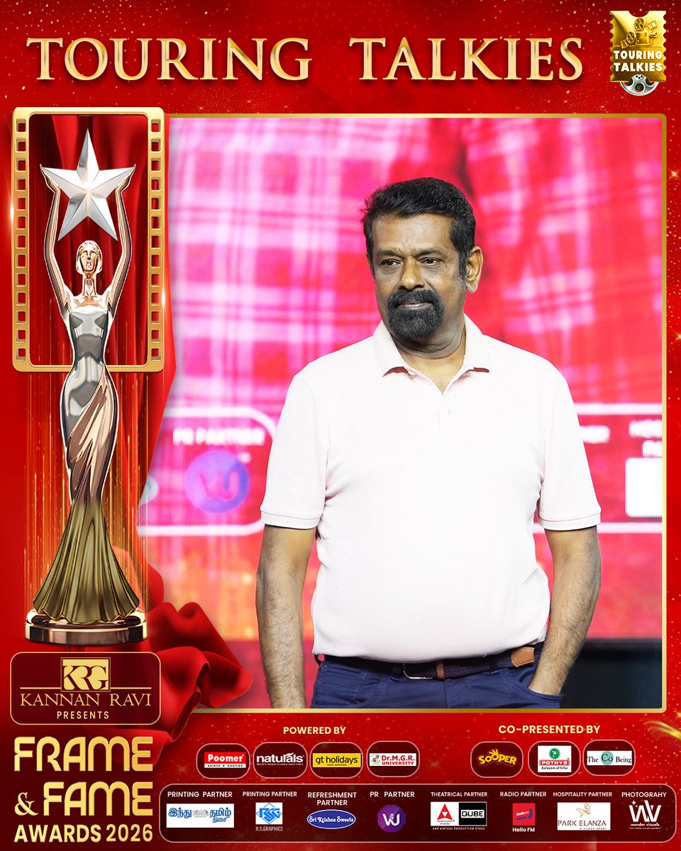 ToouringTalkies's tweet photo. A director who blends art and emotion. 📸✨ Director #Vasanth 

#FrameandFameAwards #FrameandFameAwards2026 #FAF2026 #TamilCinema #TamilNews #TouringTalkies https://t.co/wS9sdvxC3h