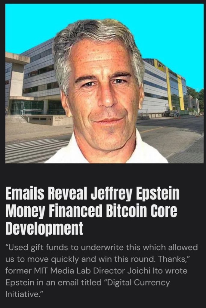 PacArtCollect's tweet photo. @BTCDontCare BTC is a co-opted chain hijacked by the establishment with developer funding from Jeffrey Epstein passing off as Bitcoin. https://t.co/9LoOZ6MGha