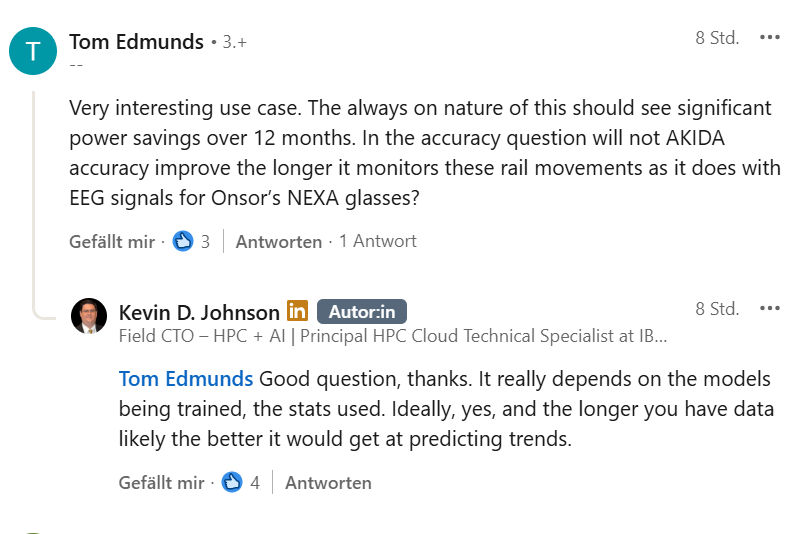 MIAM_Schwan's tweet image. Kevin D. Johnson/Field CTO #IBM:

"I built a system that watches 10 live Railfan cameras across the United States, classifies every freight car in real time on neuromorphic hardware, and turns the results into economic intelligence."

He was using 10 AKD1000 chips again!
$BRN