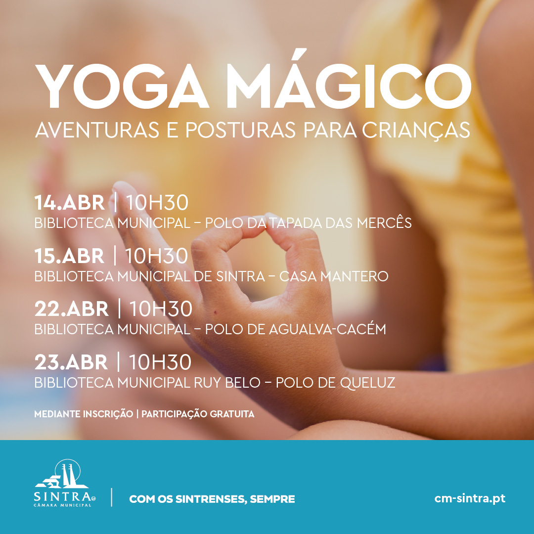 Abril traz às Bibliotecas Municipais de Sintra a iniciativa “Yoga Mágico”, inspirada na obra "O Principezinho", de Antoine de Saint‑Exupéry. Atividade dirigida ao pré‑escolar e 1.º ciclo.
Saiba mais: ow.ly/sA9N50YGna4

#sintra #camaradesintra #comossintrensessempre