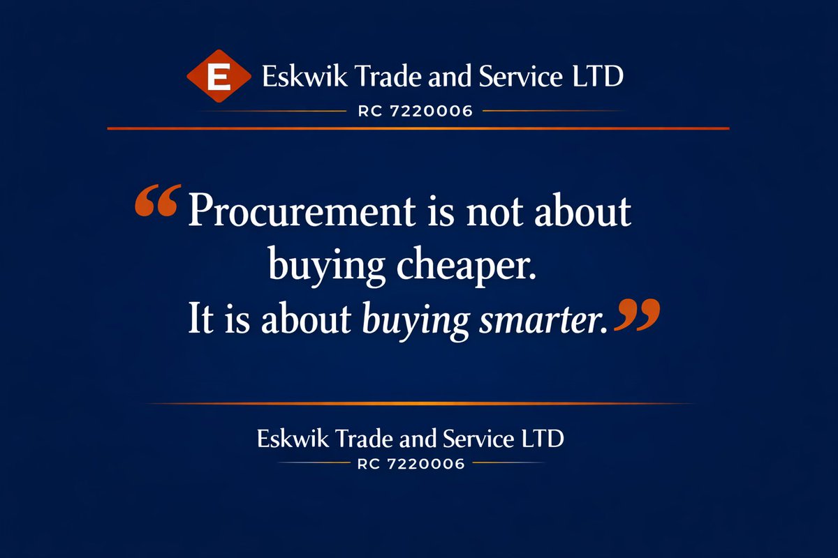 EskayProcures's tweet image. Most Lagos businesses lose money not because they can't afford goods — but because they don't know how to source them right. That's exactly the gap Eskwik exists to close. #Procurement #LagosBusiness