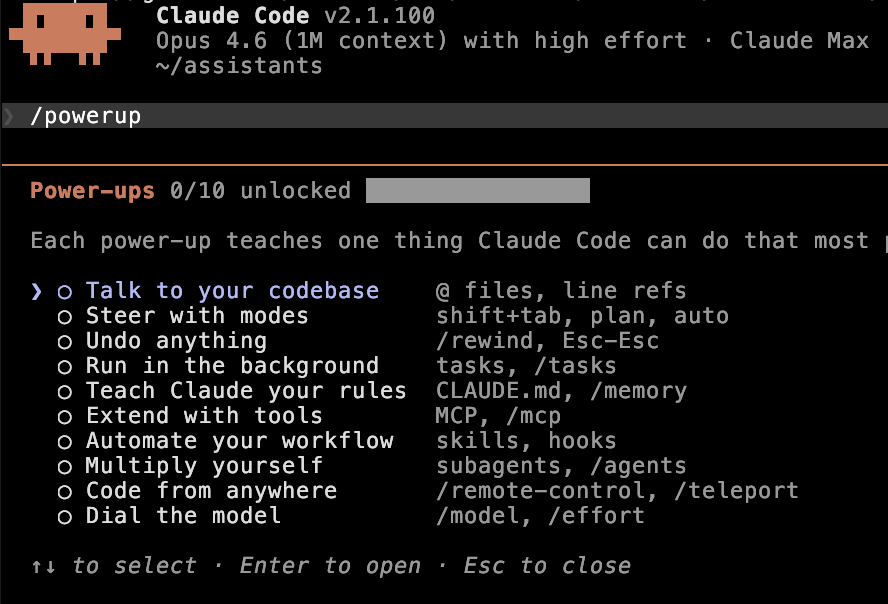 maniserowicz's tweet image. Jak poznać więcej możliwości #ClaudeCode?

Nadgonić za zmianami jest niezmiernie ciężko, ale jeśli jesteś na poziomie BASIC to pomoże Ci funkcja `/powerup`.

Uruchom, wybierz temat i enjoy!